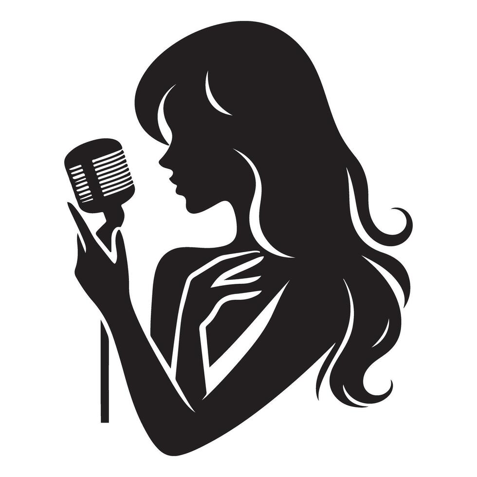 Vintage Singer Silhouette Illustration Royalty Free Image for Projects vector