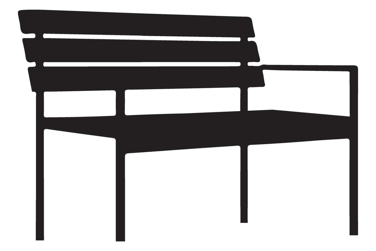 Modern One Arm Outdoor Bench Silhouette Furniture Design vector