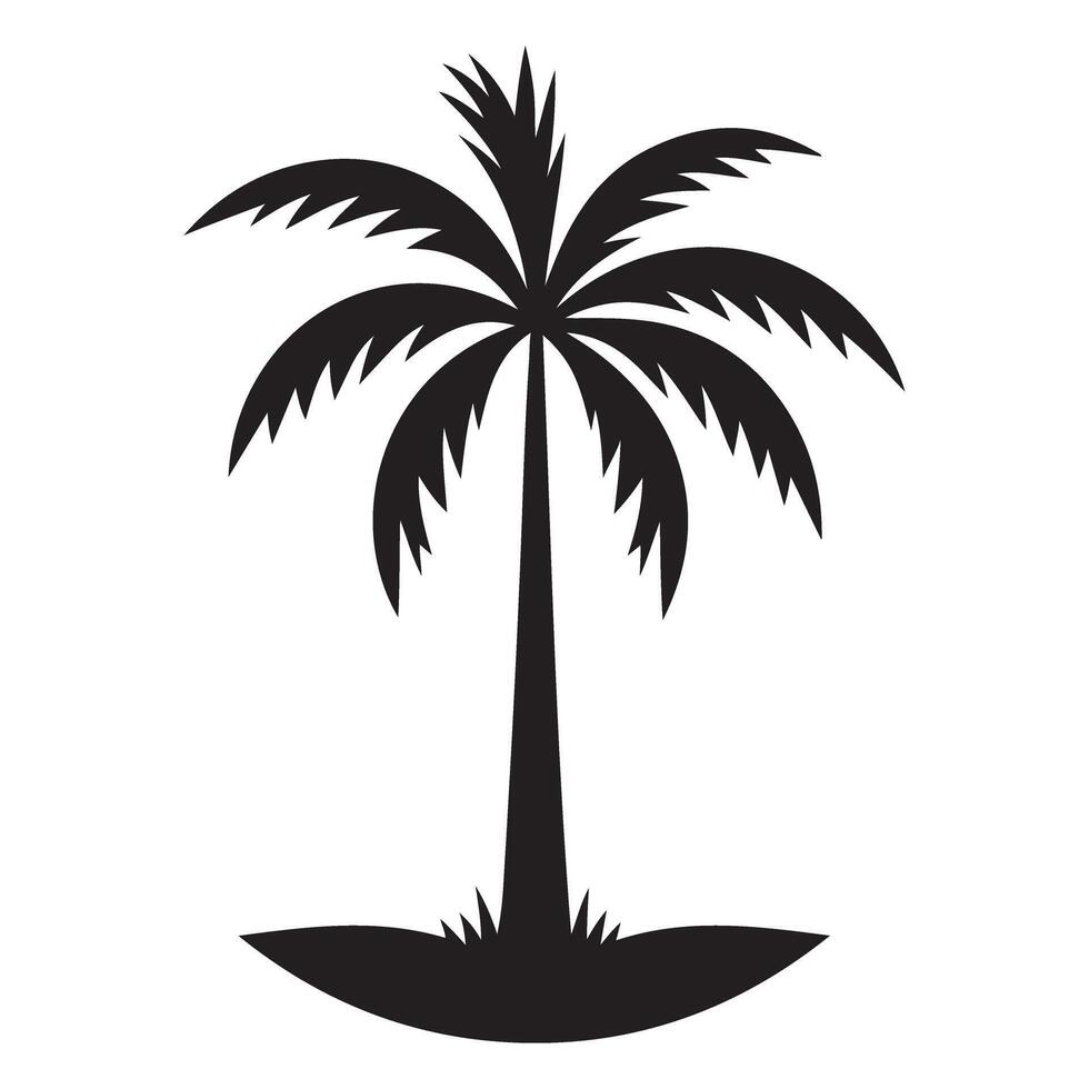 Palm Tree Silhouette Image for Summer Beach Design vector