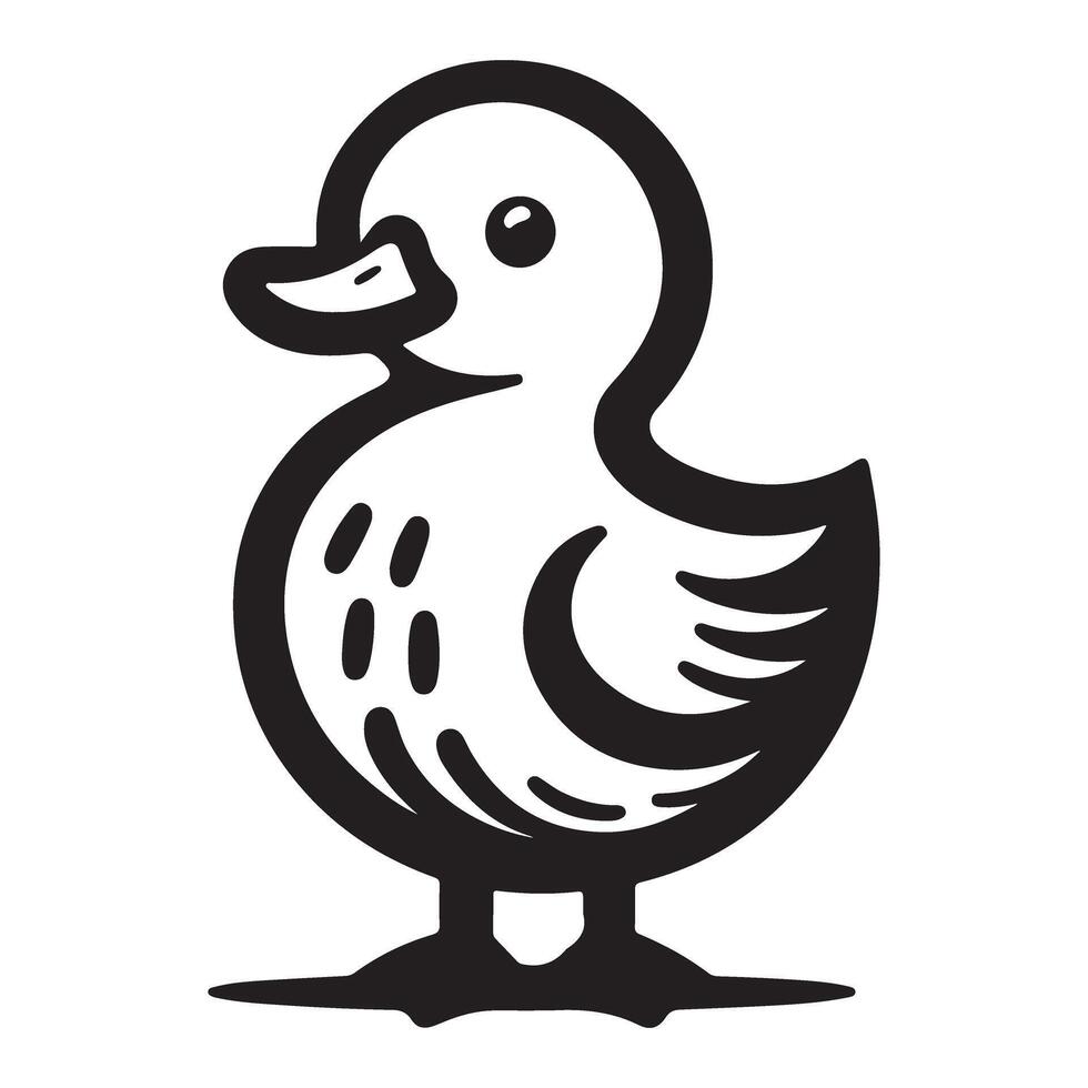 Cute Duckling Illustration Adorable Farm Animal Icon Clip Art vector