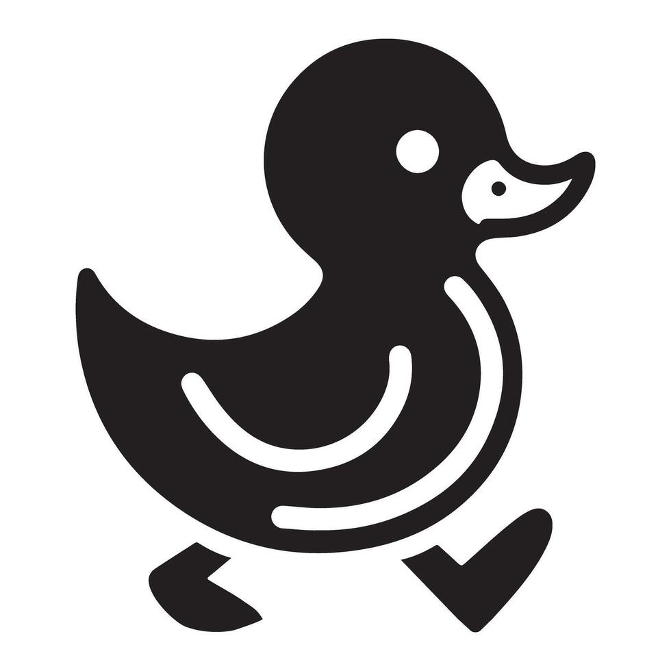Cute Silhouette of Duckling Walking Symbolizing Spring and New Life vector