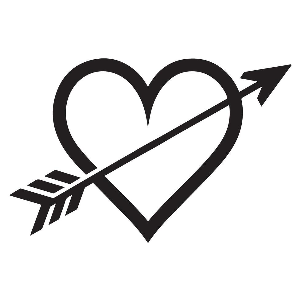 Heart with Arrow Symbol Love and Affection Design vector