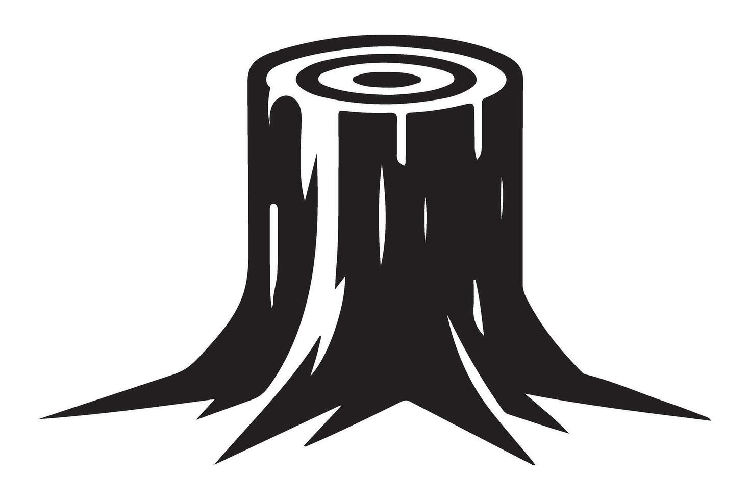 Tree Stump Silhouette Illustration Wood Remains Cut Tree vector