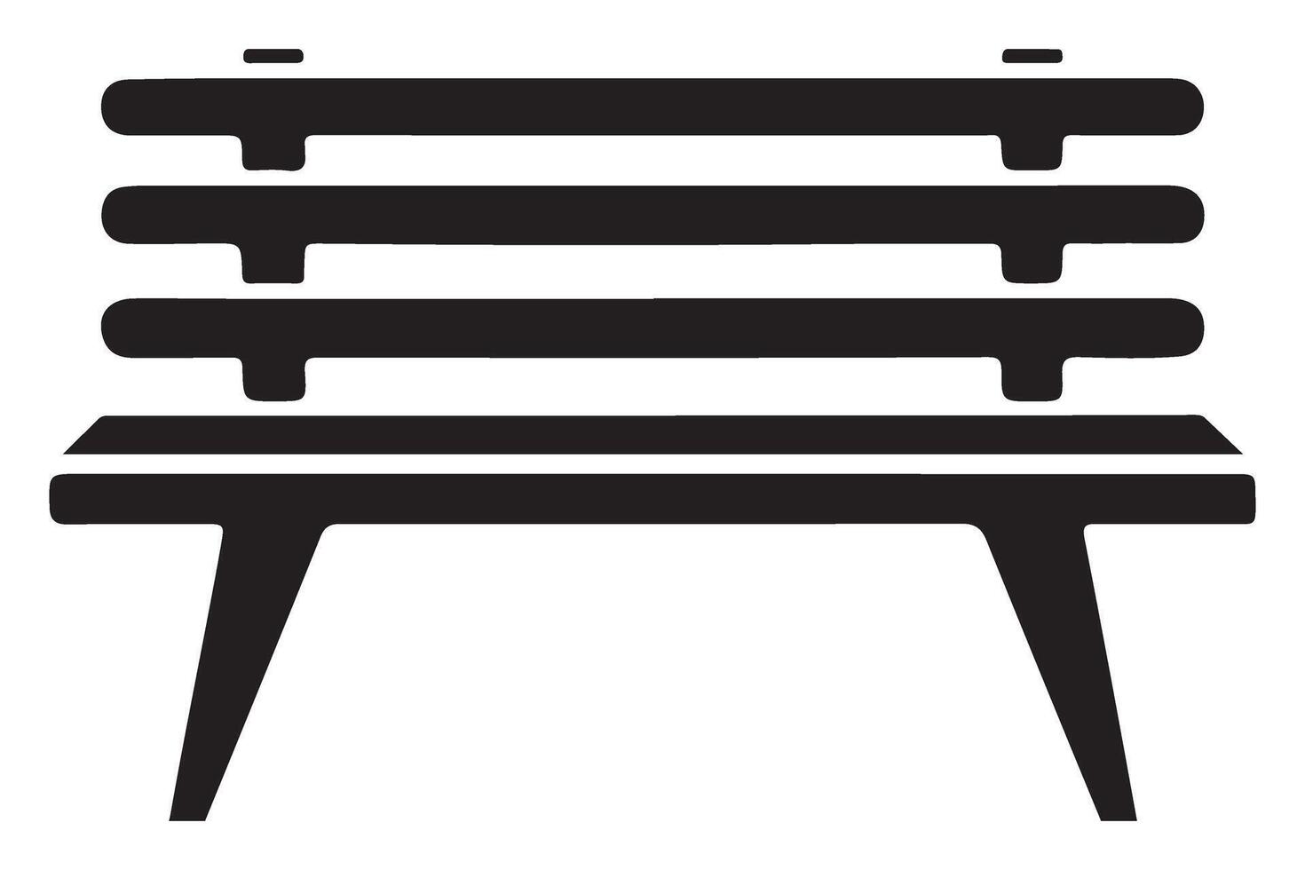 Silhouette Wooden Park Bench Illustration with Horizontal Slats Design vector