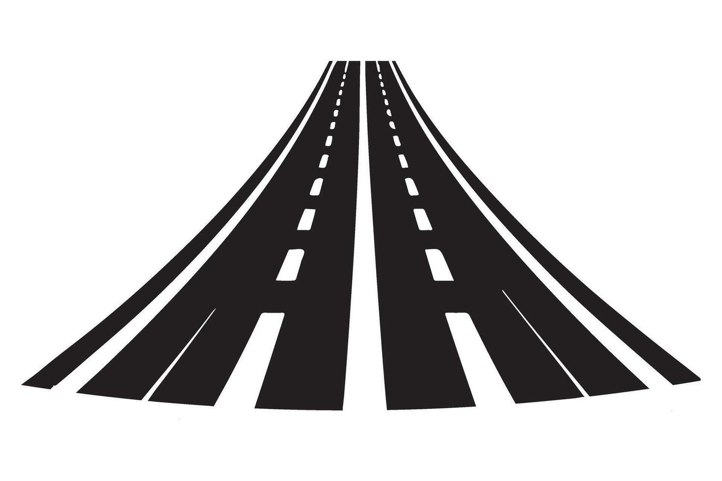 Illustration of Long Black Road with Perspective View for Transportation vector