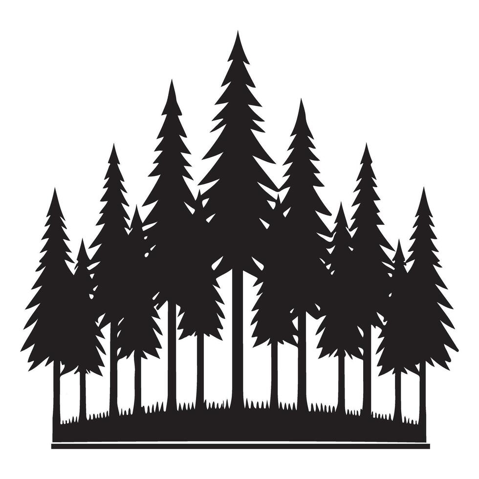 Black Forest Trees Illustration for Design and Crafts vector