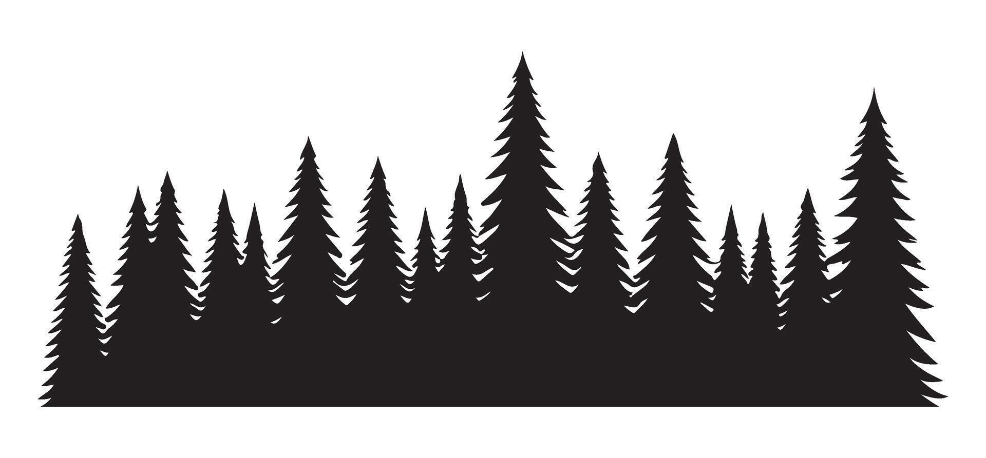 Black Forest Trees Silhouette Illustration for Nature Lovers vector