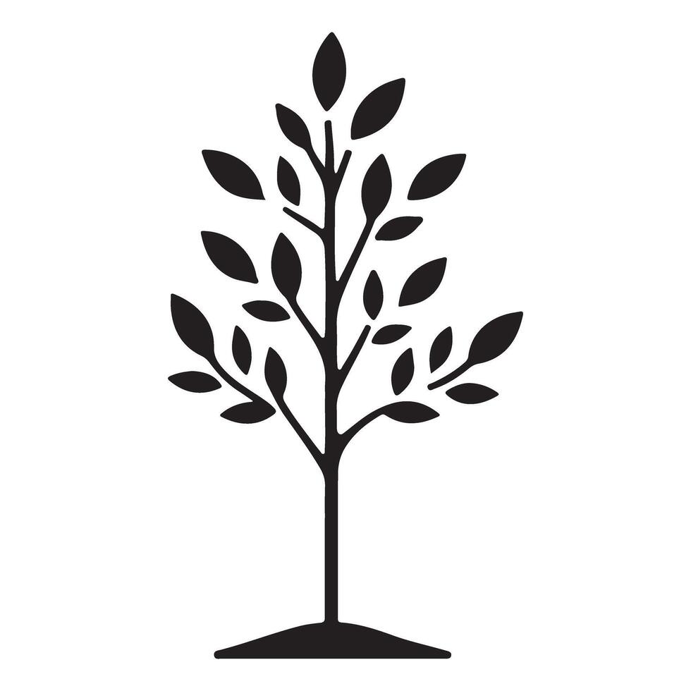 Simple Tree Silhouette Illustration Symbolizing Life and Connection to Earth vector