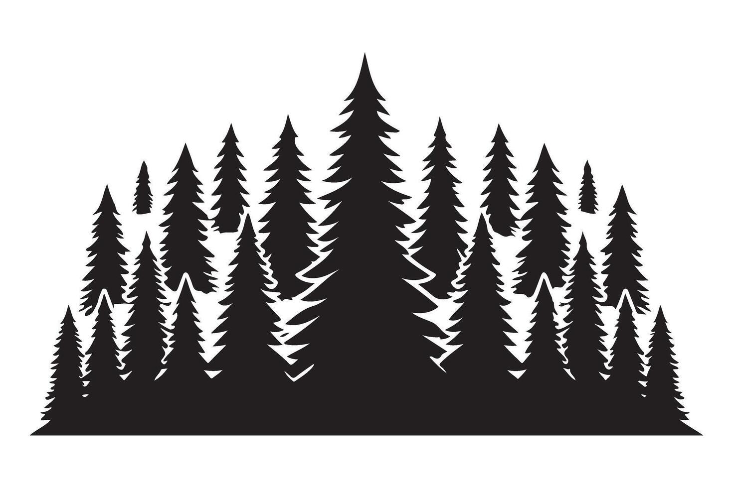 Enchanted Forest Silhouette A Graphic For Nature Lovers Decor vector
