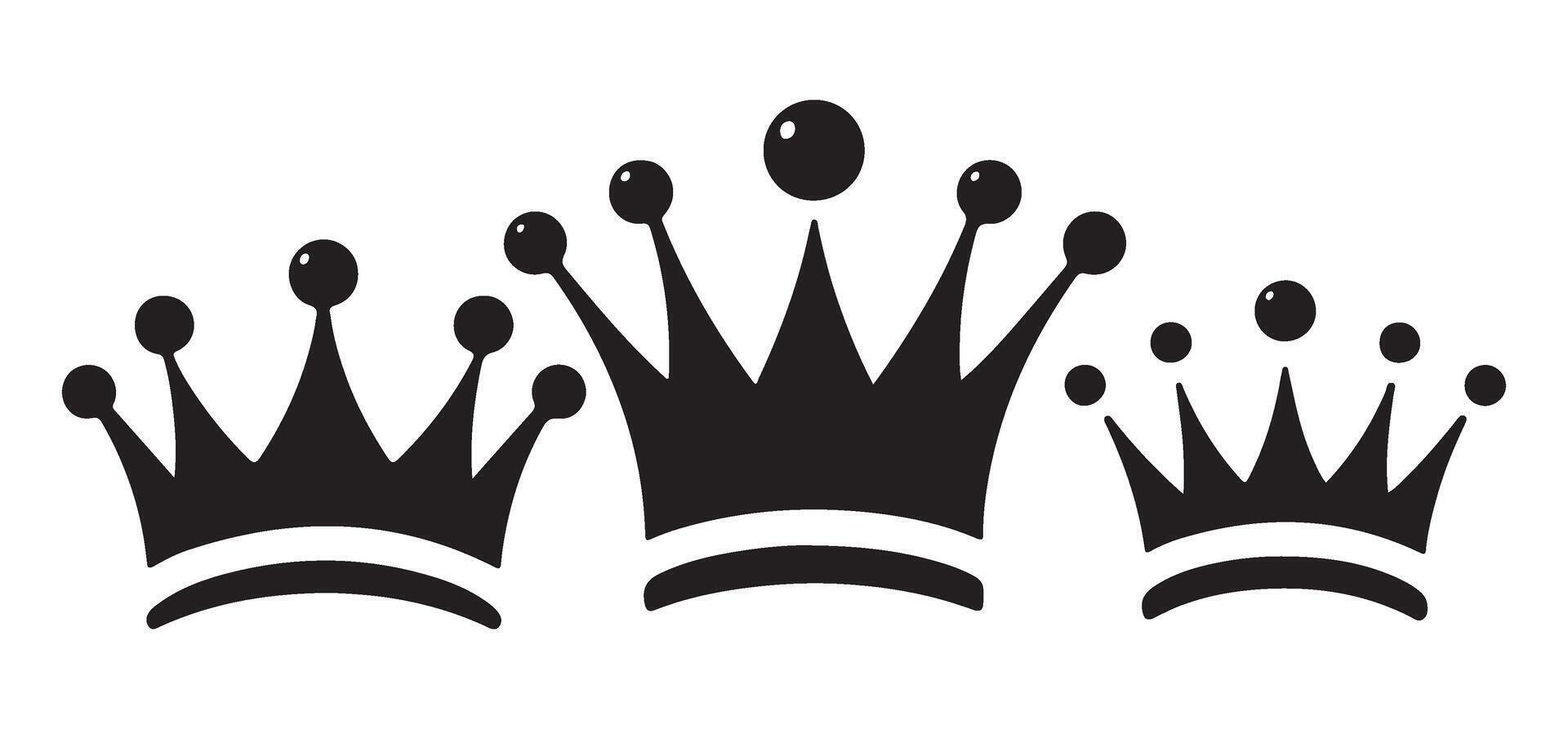 Three Crowns Silhouette Symbol Of Royalty And Power vector