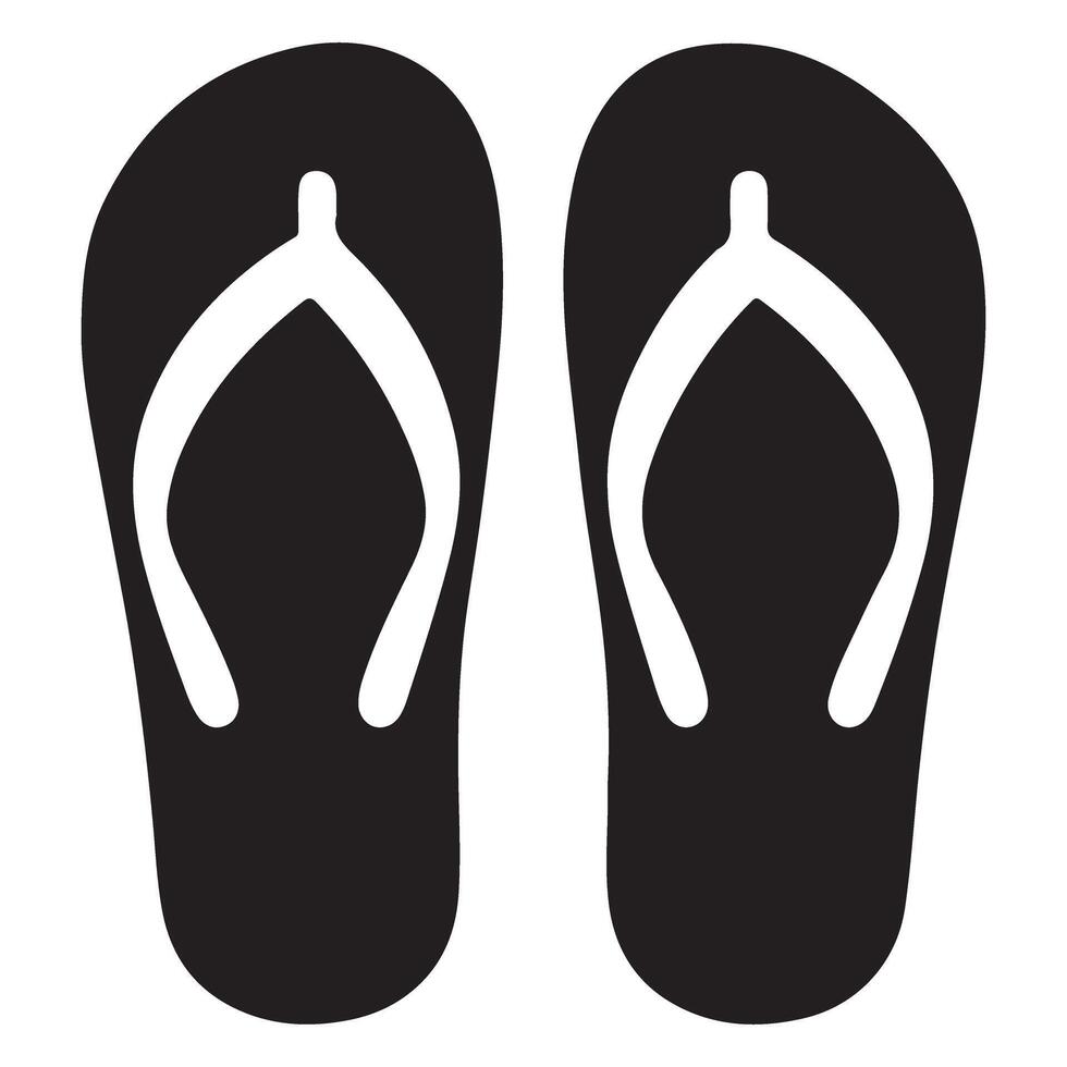 Chic Black and White Flip Flop Summer Footwear Design vector