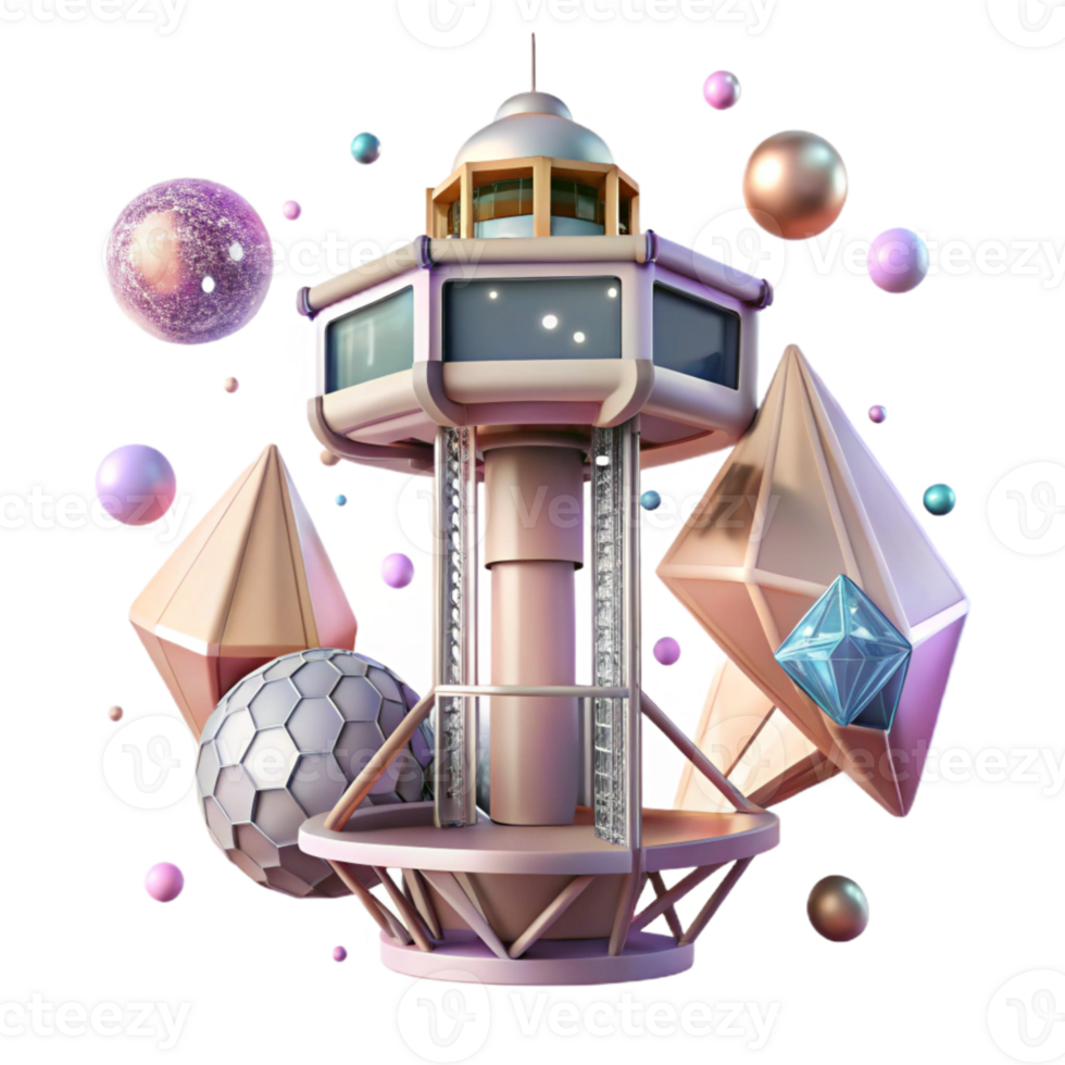 beautiful modern Space Elevator Ascending Towards Space Transparent Background original png
