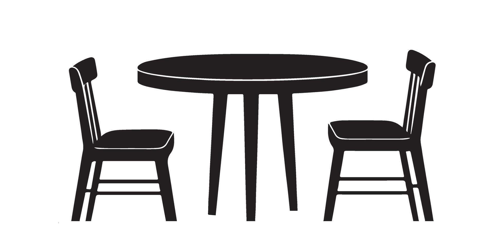 Modern Table and Chairs for Dining Room Black Image vector