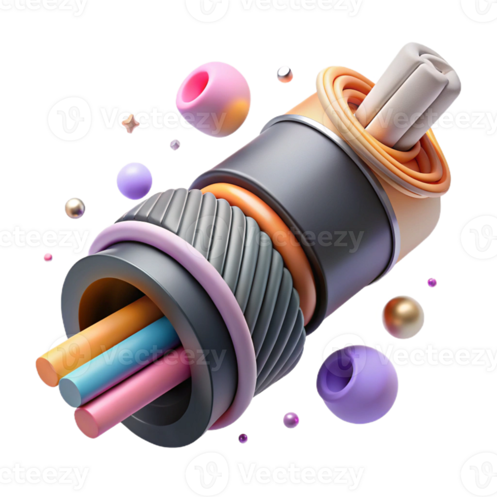 beautiful artistic Space Elevator Cable Cross Section Transparent for Engineering Projects detailed png