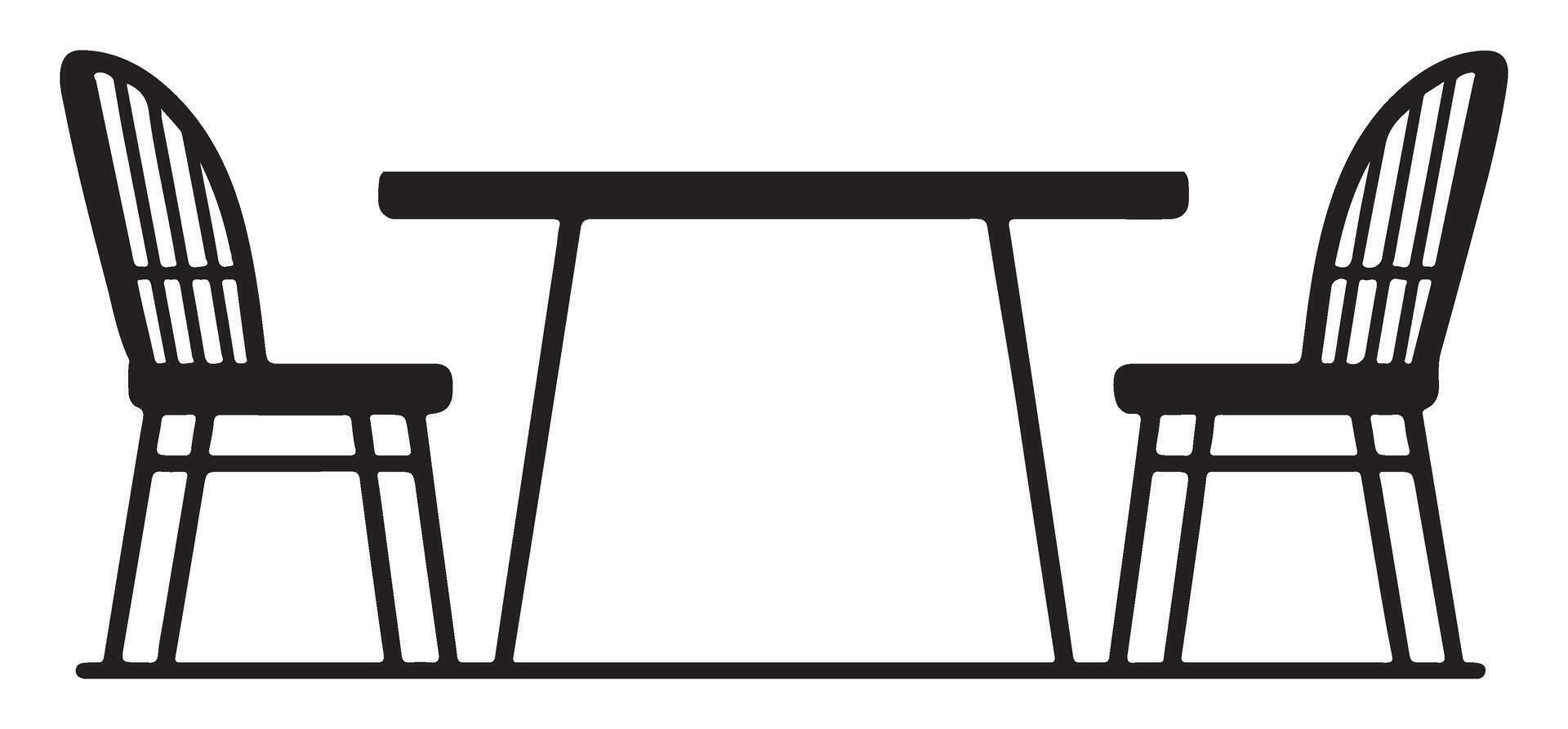 Wooden Table and Chairs Design for Dining Room Decor vector