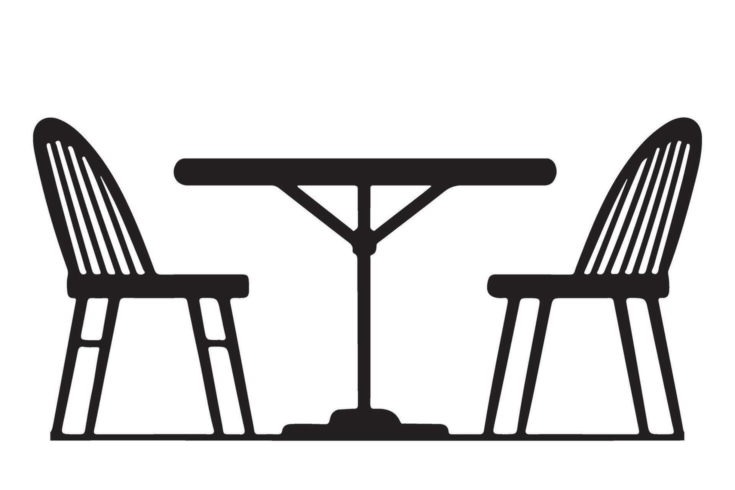 Wooden Table and Chairs Silhouette for Cafes and Bistro vector
