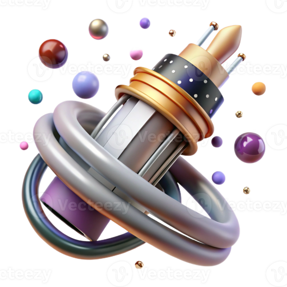 elegant abstract Space Elevator Cable Detail Isolated for Scifi Projects detailed png