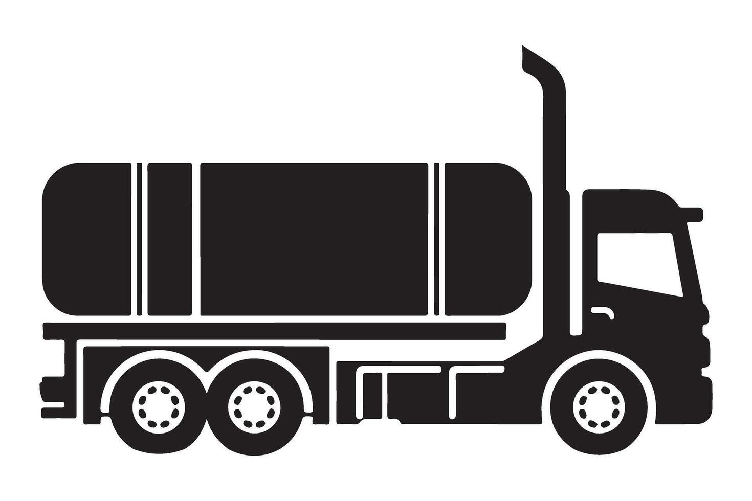 Silhouette of Heavy Duty Tanker Truck Vehicle Transportation Illustration vector