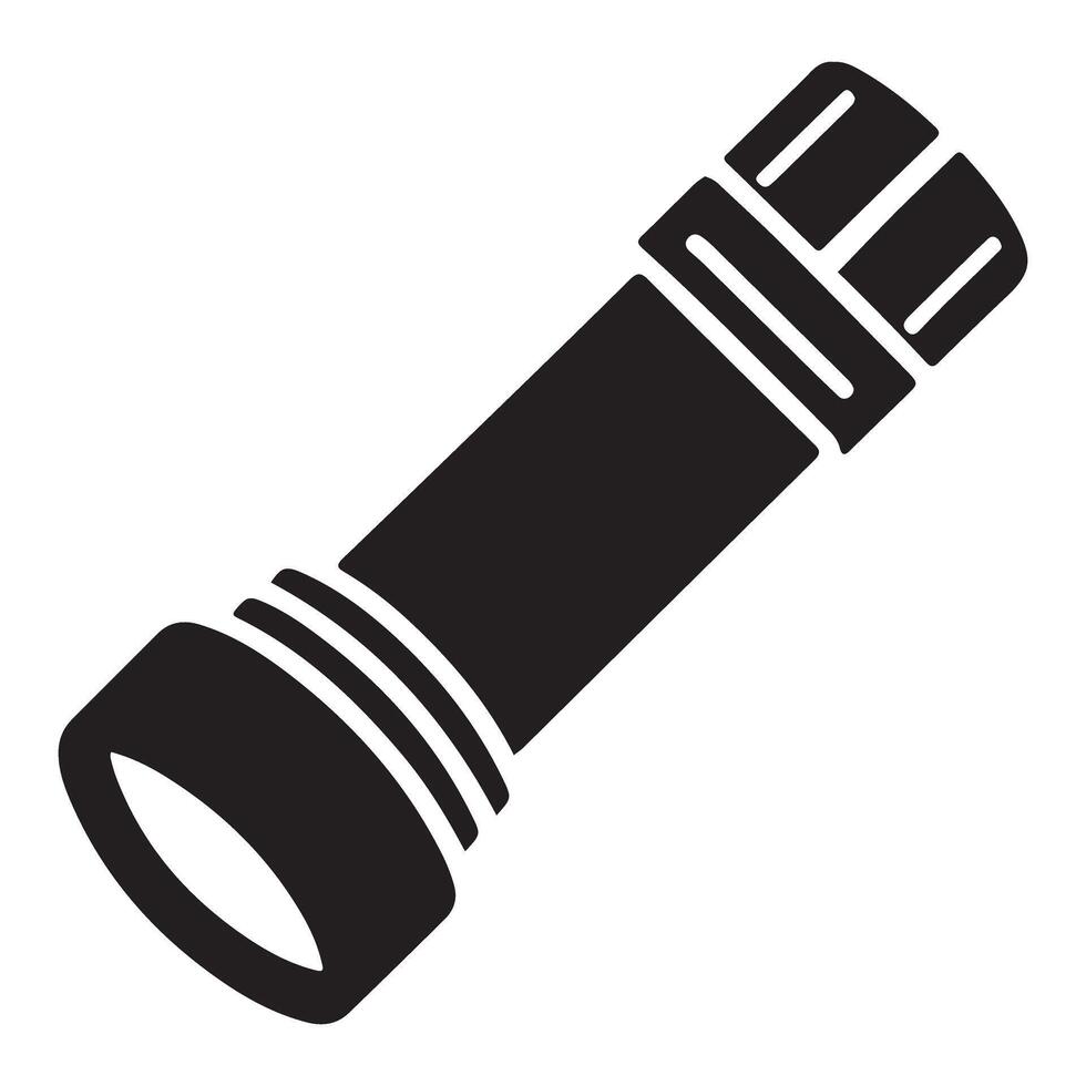 Black Torch Illustration for Emergency Situations and Darkness vector