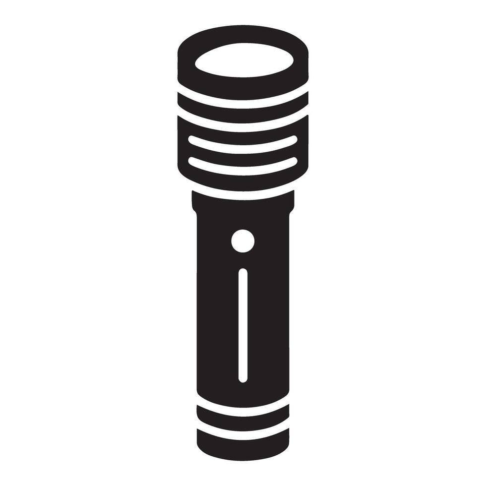 Flashlight Illustration Silhouette Emergency Light Device vector