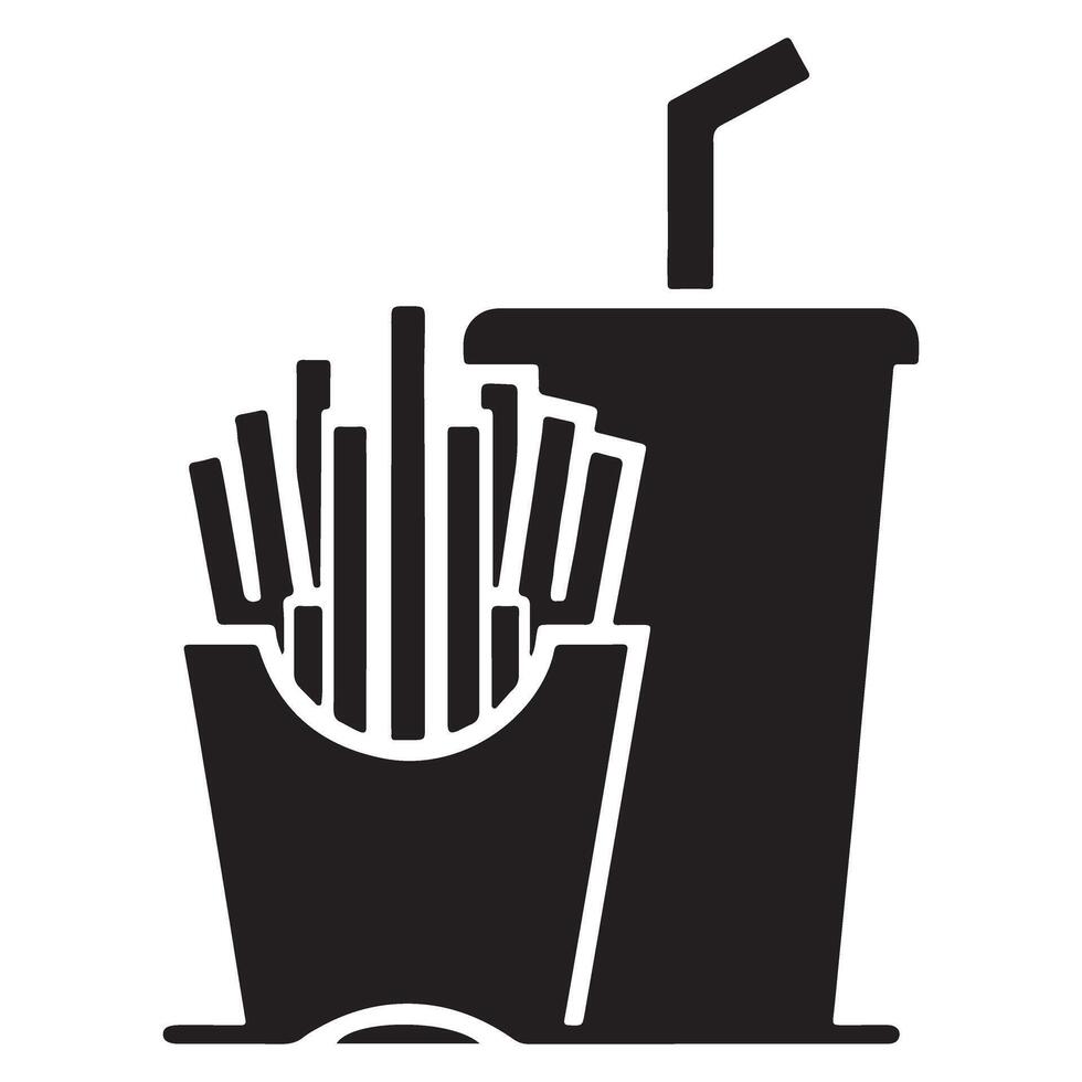 Fast Food Combo Set French Fries and Soft Drink Illustration vector