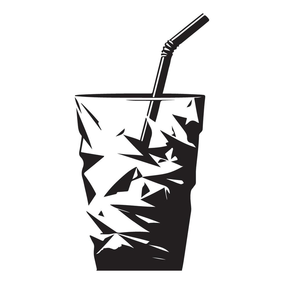 Black and white graphic of a soft drink vector