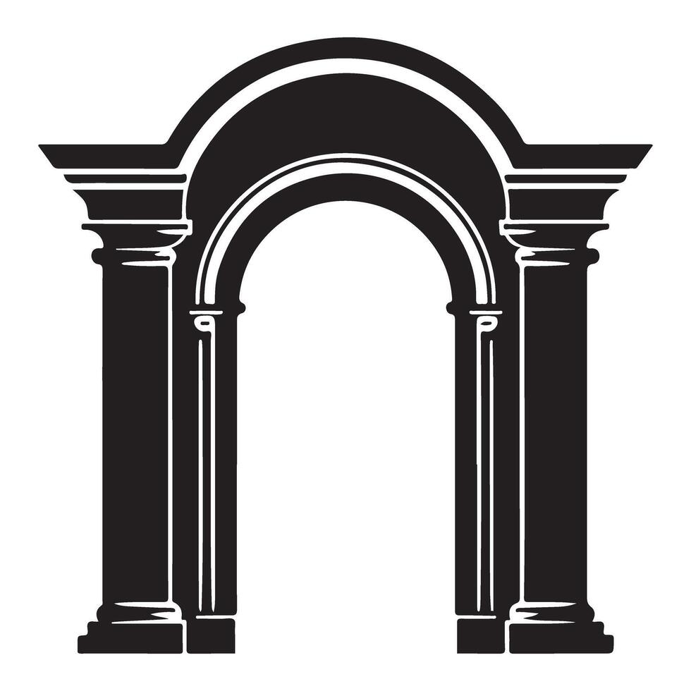 Architectural Archway Design Classic Structure with Columns Illustration vector
