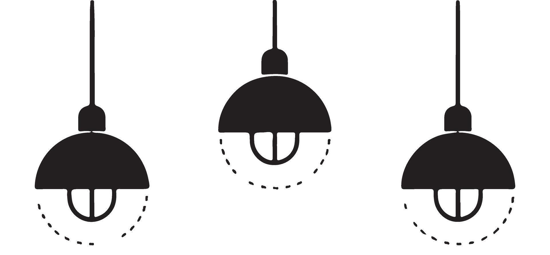 Three Hanging Dome Pendant Lights Fixtures for Home Lighting vector