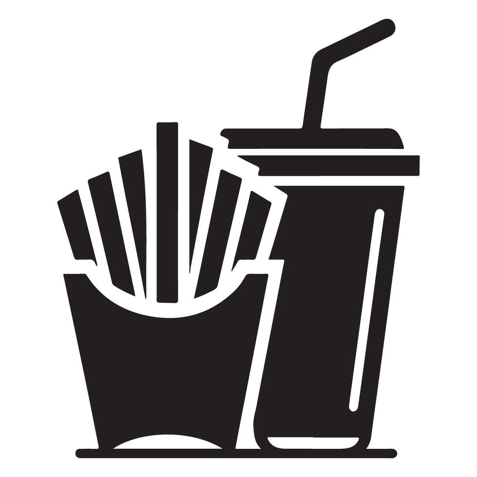 Delicious Fast Food Combo Meal with French Fries and Soda Drink vector