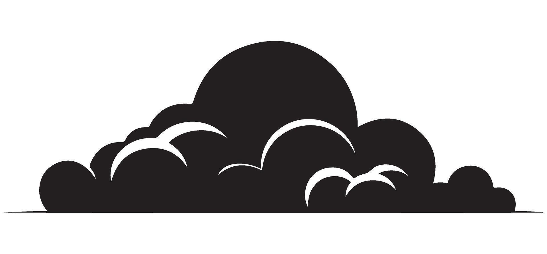 Black Clouds Silhouette Illustration Perfect for Weather Related Design Projects vector