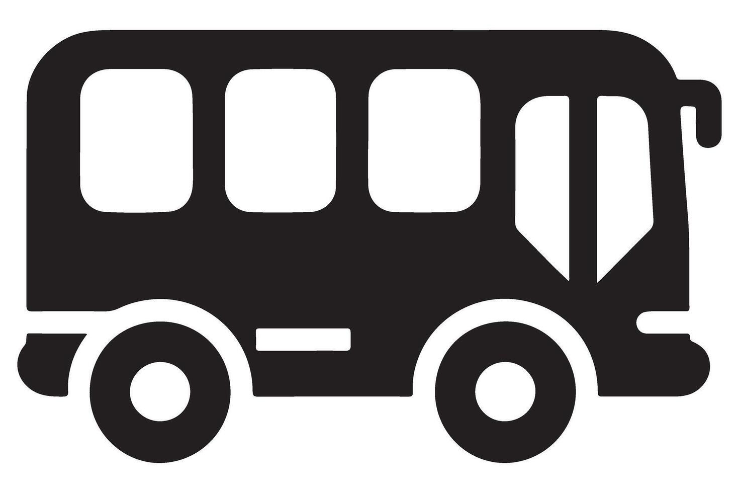 Black Bus Silhouette Image for Transport Projects vector