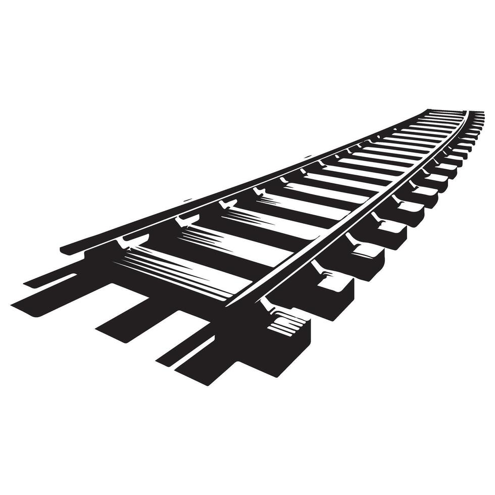 Elevated Perspective Railway Tracks Illustration for Train Travel vector