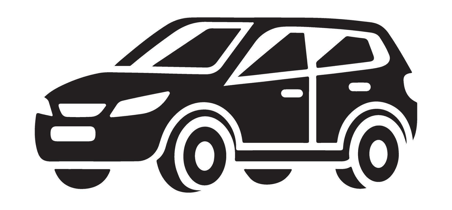 Compact SUV Silhouette Illustration for Automotive Design Needs vector