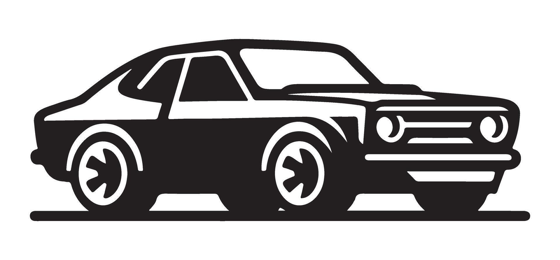 Classic Car Silhouette Image Design for Automotive Enthusiasts vector