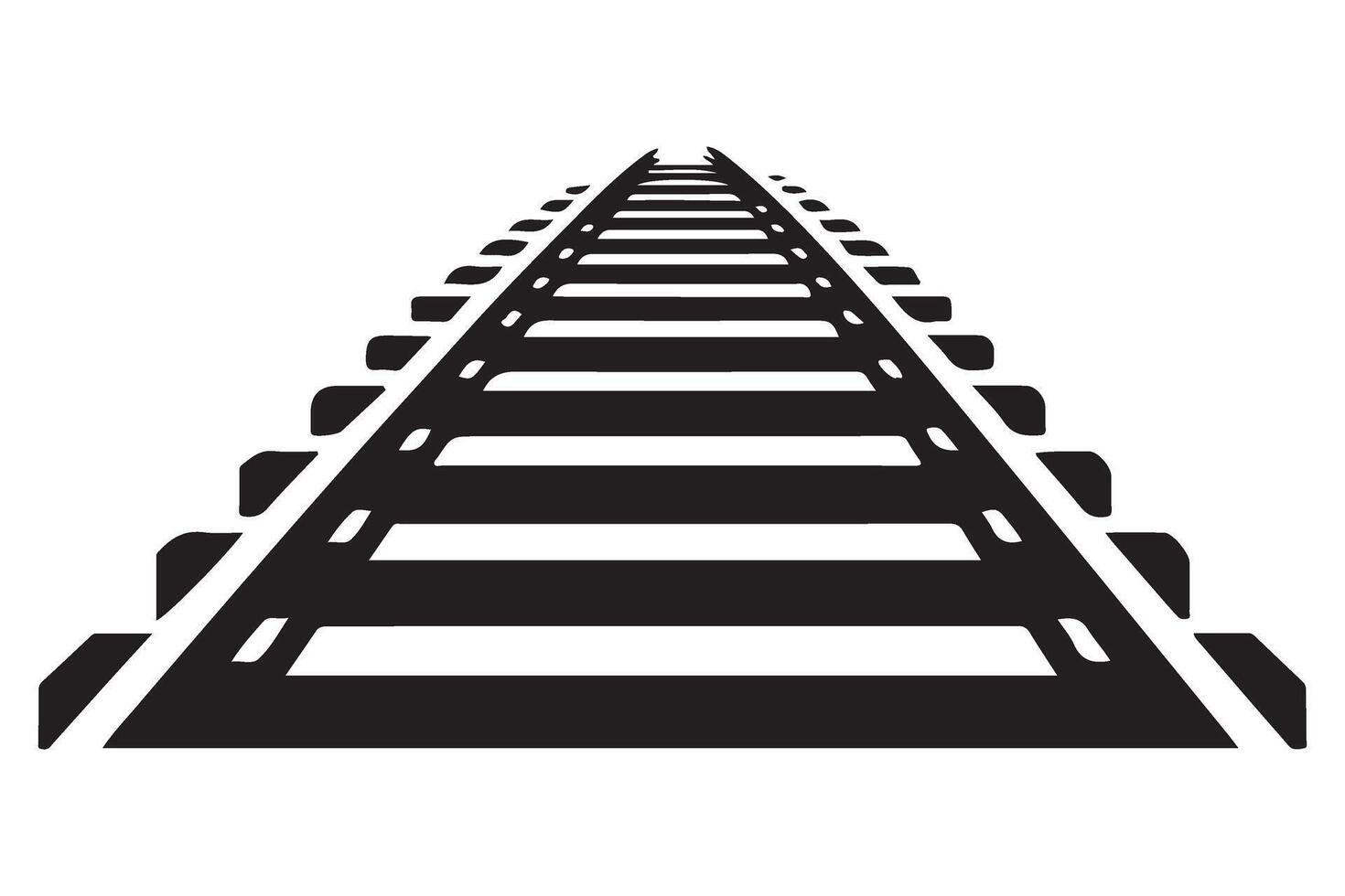Forward Perspective Railway Tracks Silhouette For Train Routes vector