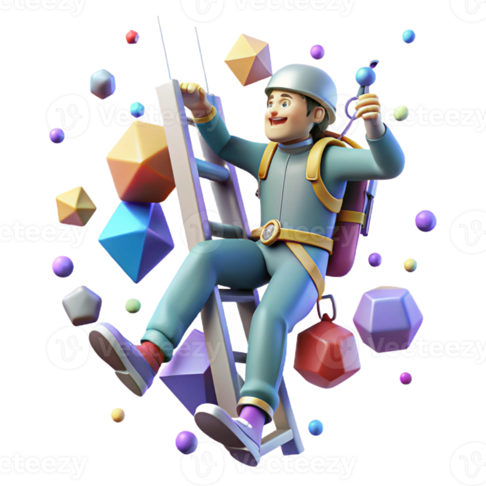 stunning rustic Space Elevator Climber Ascending Isolated authentic png
