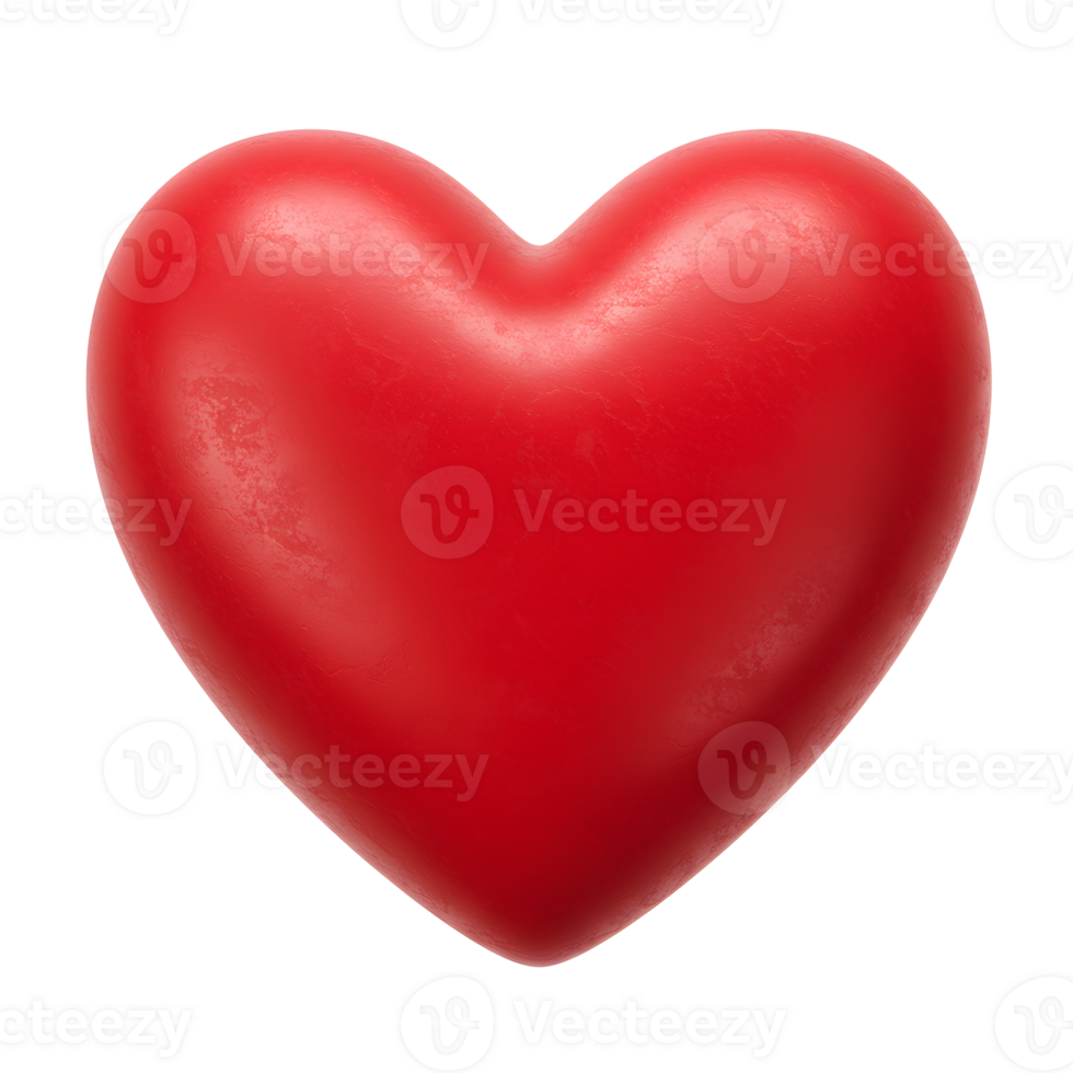 A single vibrant crimson heart shape isolated against a plain contrasting backdrop in a studio shot transparent background png