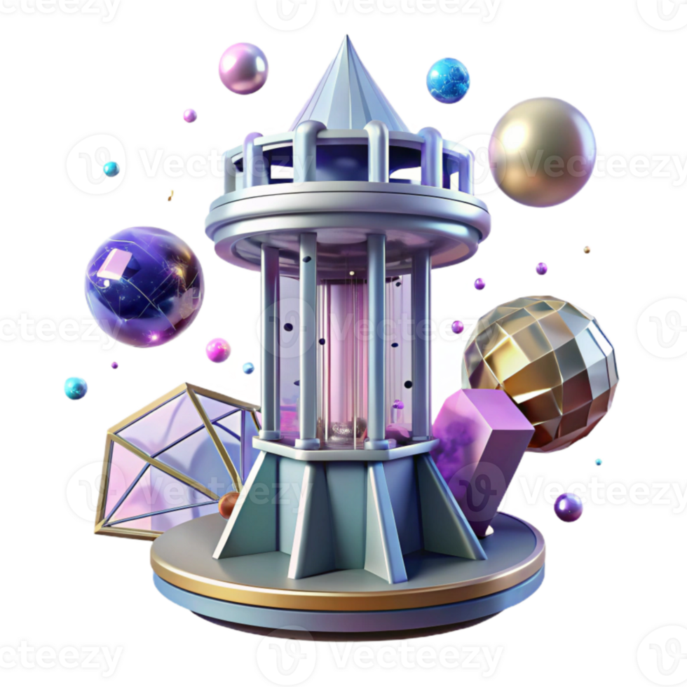 wonderful minimalist Space Elevator Futuristic Technology Concept Transparent high quality png