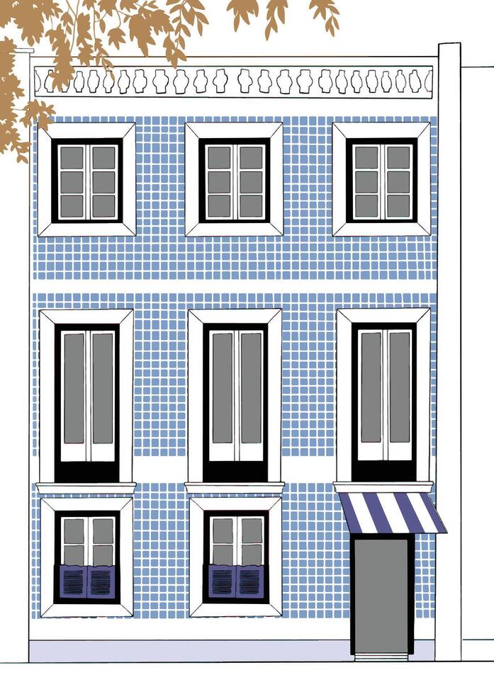 apartement urban sketch illustration vector