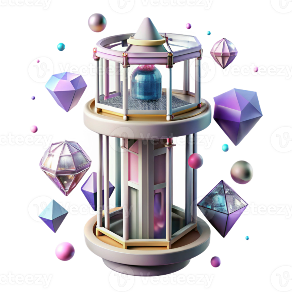 vibrant contemporary Space Elevator Futuristic Technology Concept Transparent high quality png