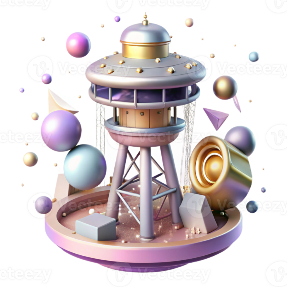 stunning vintage Space Elevator Ground Station Transparent for Graphic Design authentic png