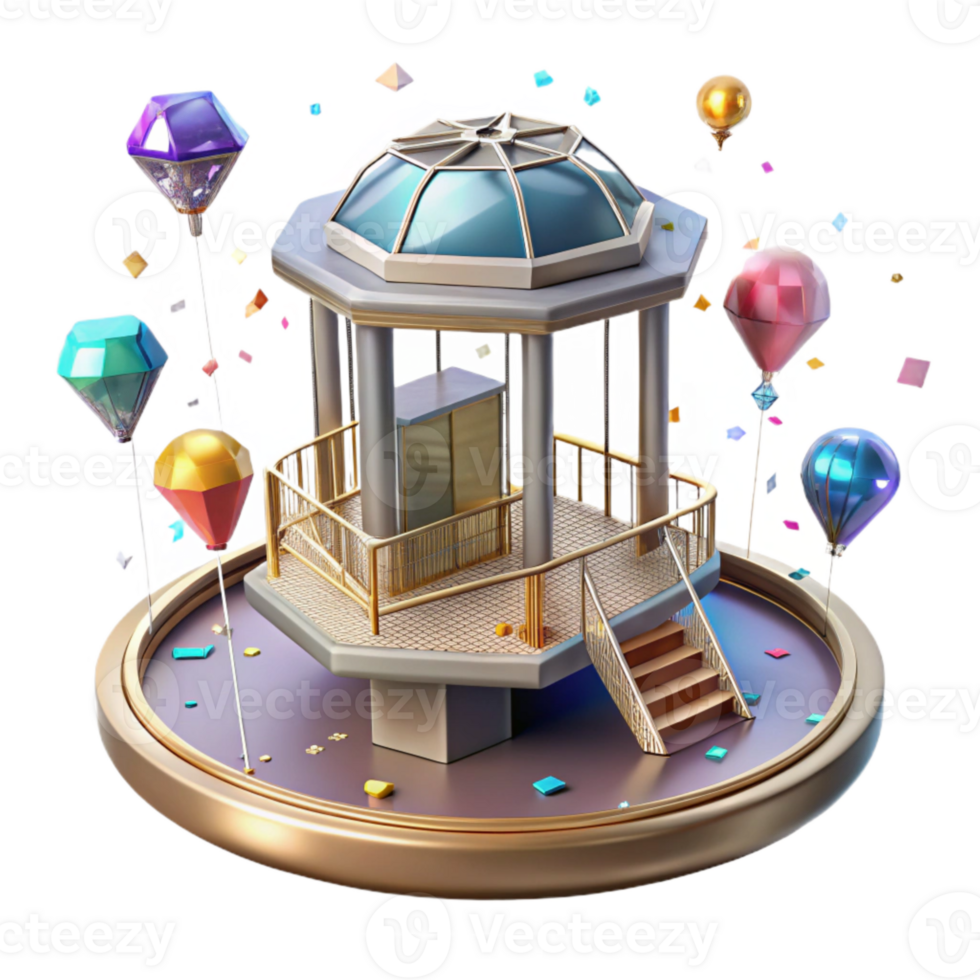elegant minimalist Space Elevator Platform Observation Deck Cutout authentic png