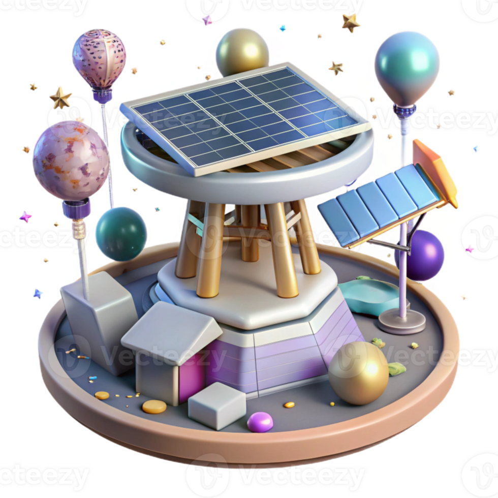 serene rustic Space Elevator Platform with Earth View Cutout genuine png