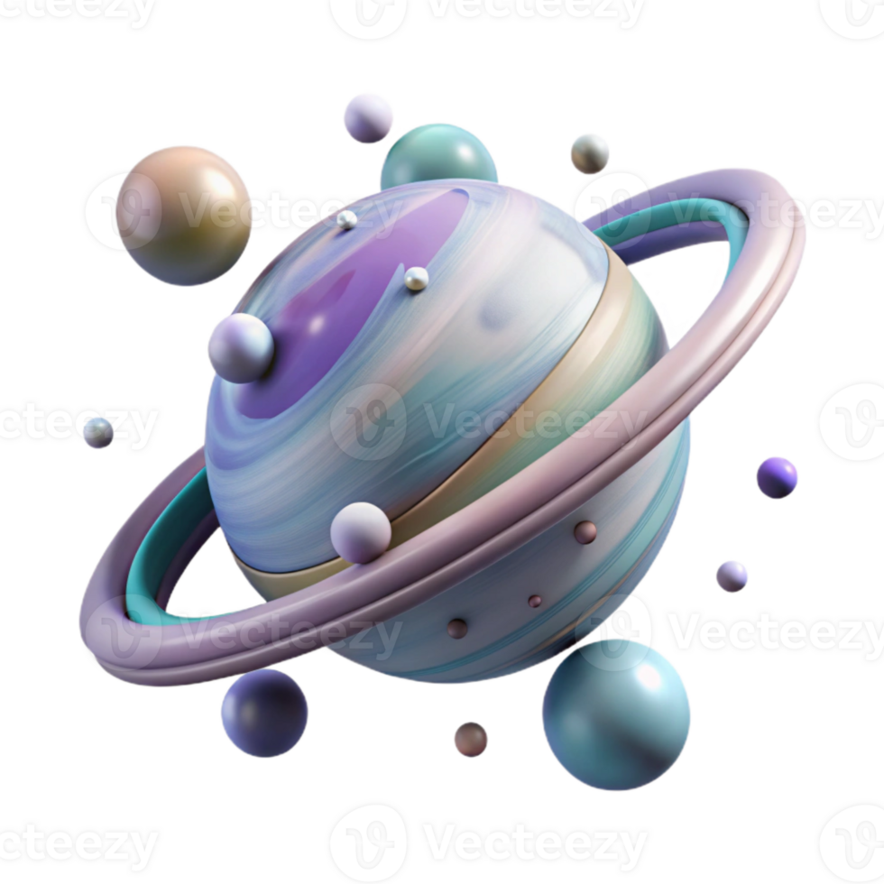 elegant classic Space Planet with Rings Isolated for Educational Projects high resolution png