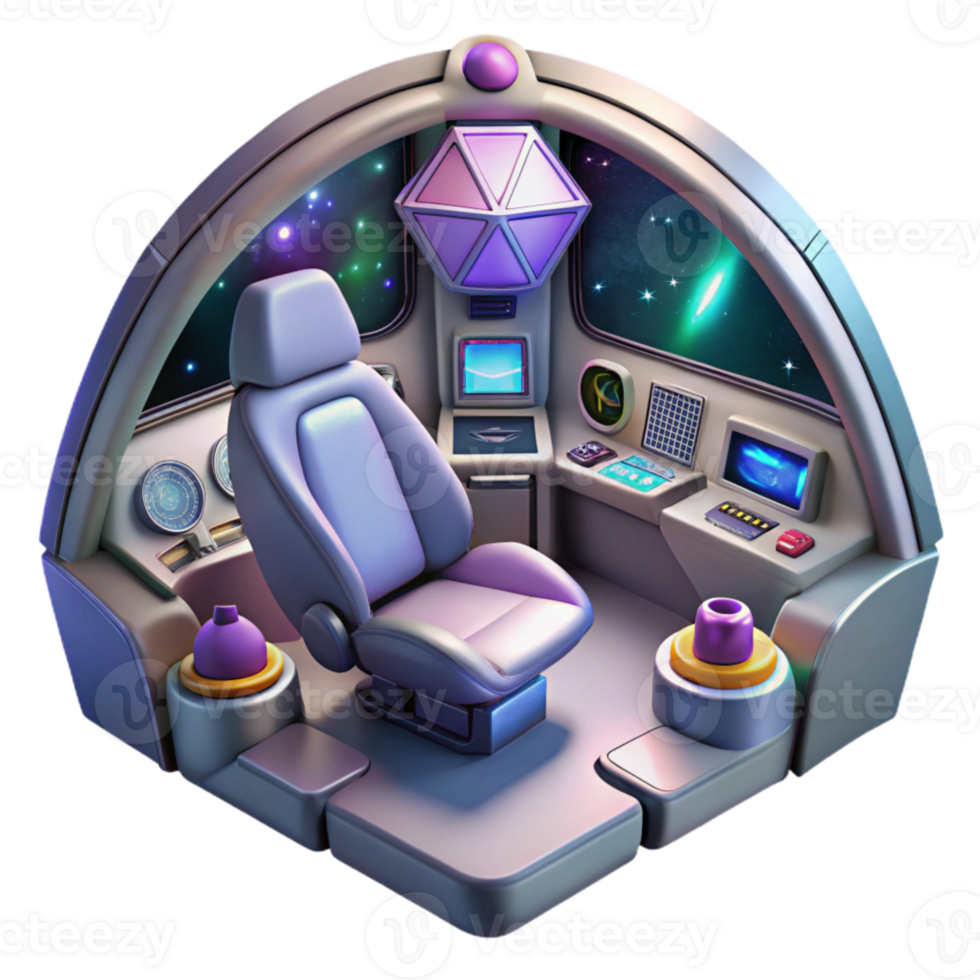 elegant contemporary Spaceship Interior Cockpit View Isolated for Science Fiction Films high quality png