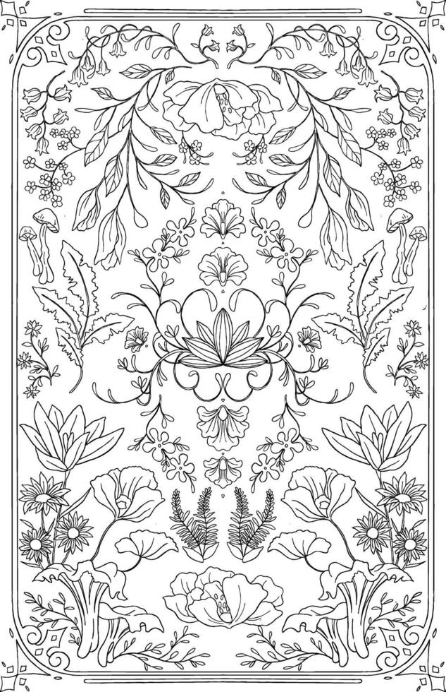 Art Nouveau Floral Frame design vector