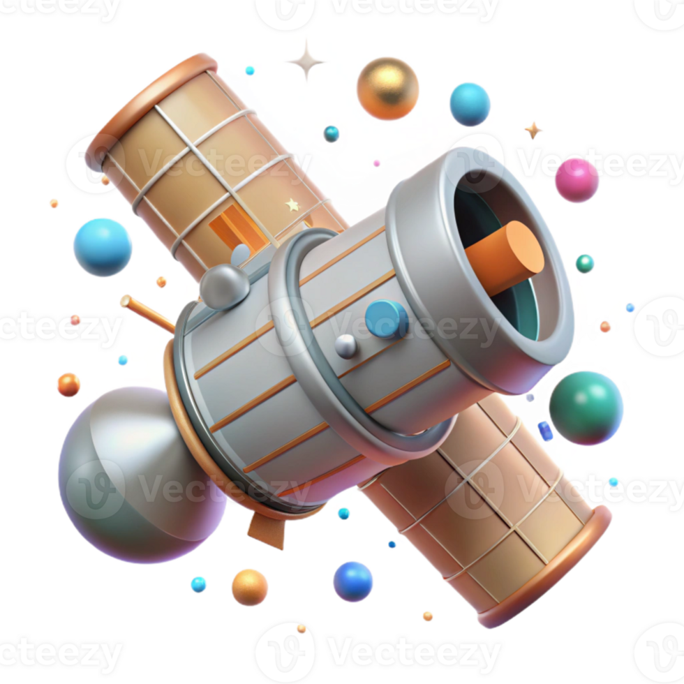 beautiful vintage Space Telescope Hubble View Isolated for Astronomy exclusive png