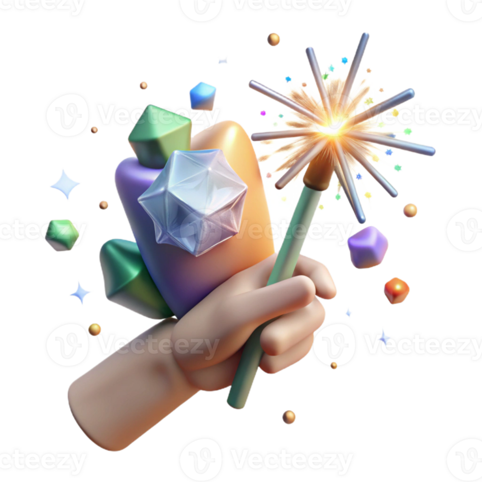 stunning creative Sparkler in Hand Transparent Burning Brightly png