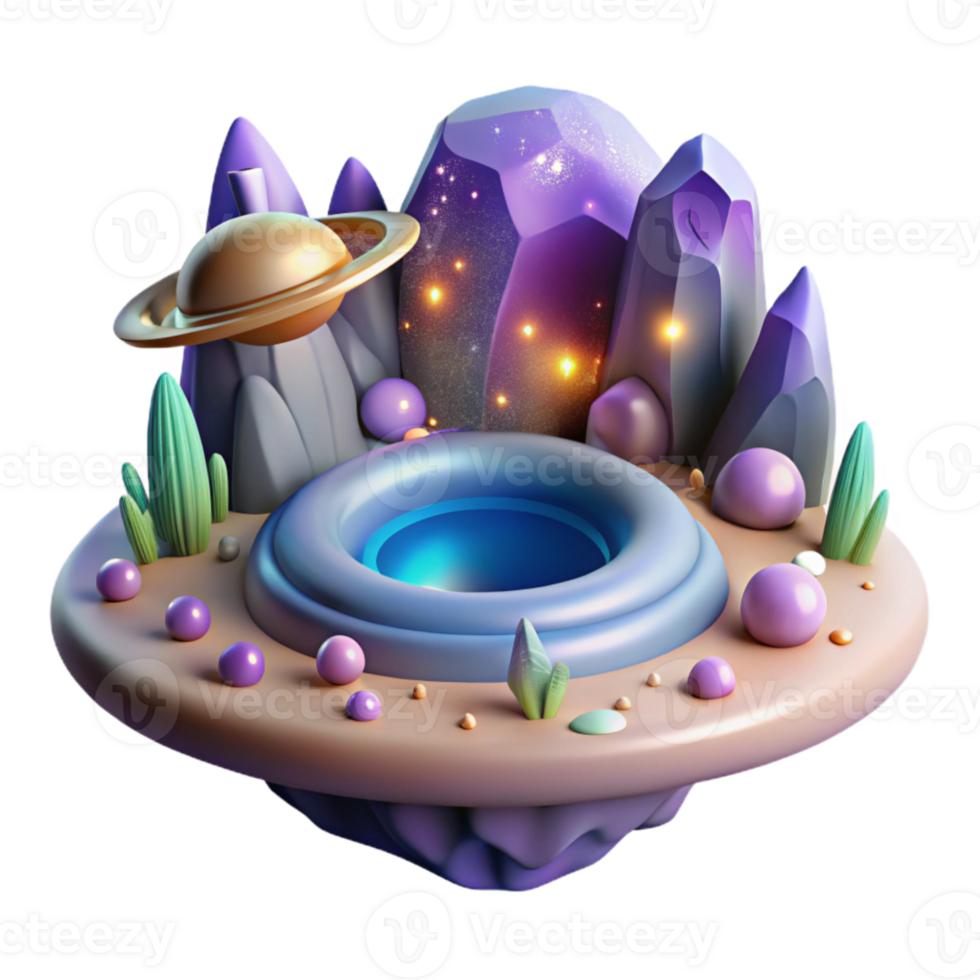 extraordinary minimalist Space Wormhole Alien Landscape Cutout for Scifi Illustrations genuine png