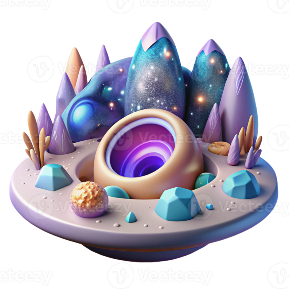 impressive vintage Space Wormhole Alien Landscape Cutout for Scifi Illustrations professional png